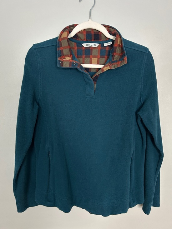 Orvis Tops - Orvis Teal Pullover with Plaid Lining